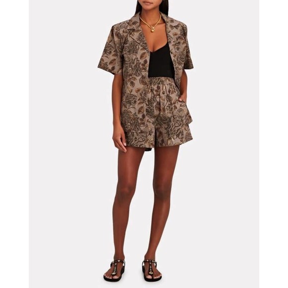 GANNI floral poplin shirt button down - Large - Picture 3 of 7